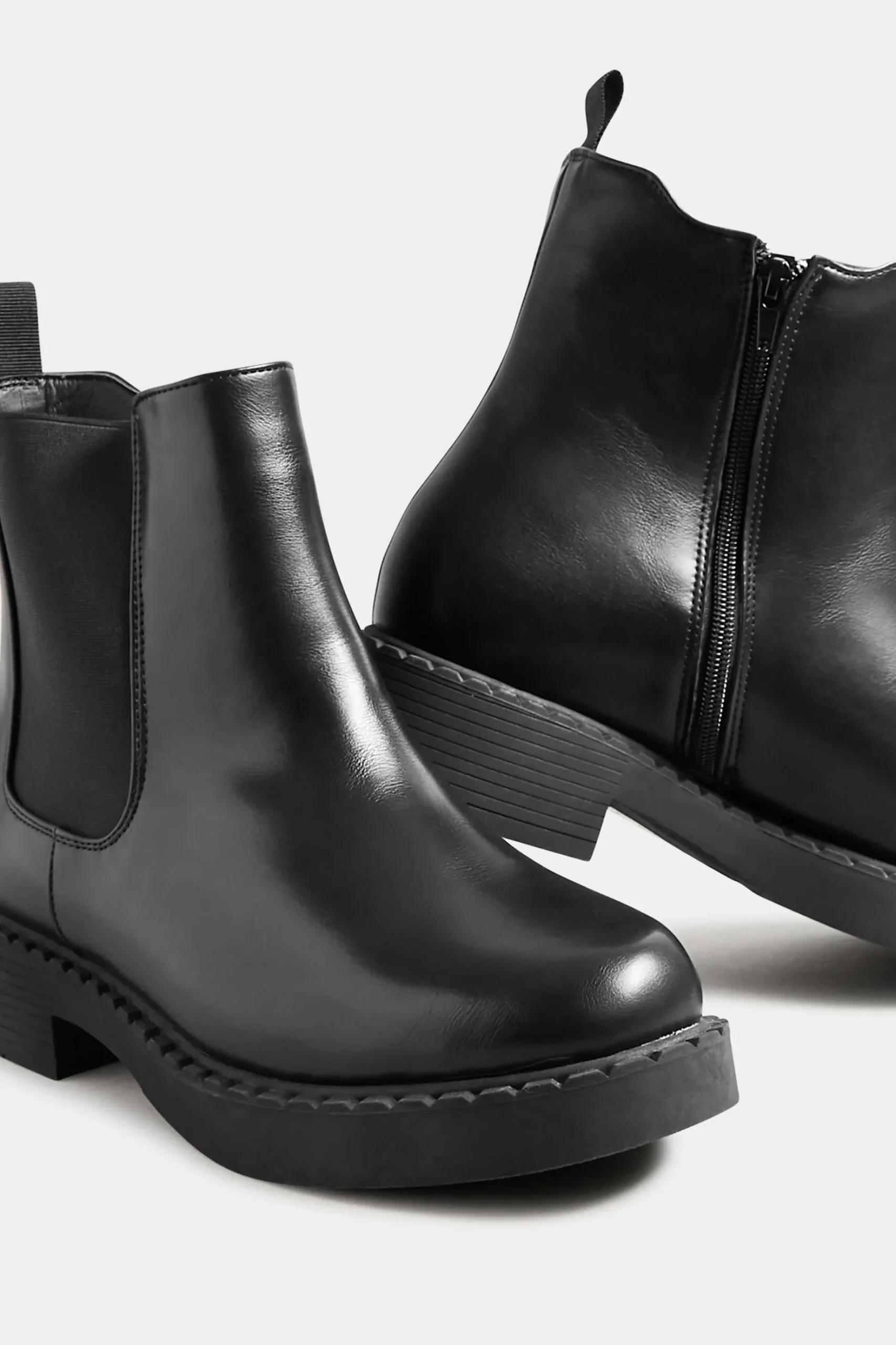 Limited Collection Limited Collection Black Faux Leather Chelsea Boots In Extra Wide Eee Fit