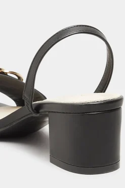 Limited Collection Limited Collection Black Buckle Block Heeled Sandal In Wide E Fit & Extra Wide Eee Fit