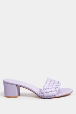 Limited Collection Limited Collection Lilac Purple Plaited Mule In Wide E Fit & Extra Wide Eee Fit