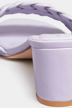 Limited Collection Limited Collection Lilac Purple Plaited Mule In Wide E Fit & Extra Wide Eee Fit