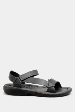 Limited Collection Limited Collection Black Adjustable Strap Sandals In Wide E Fit