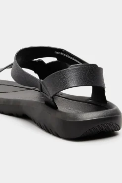 Limited Collection Limited Collection Black Adjustable Strap Sandals In Wide E Fit
