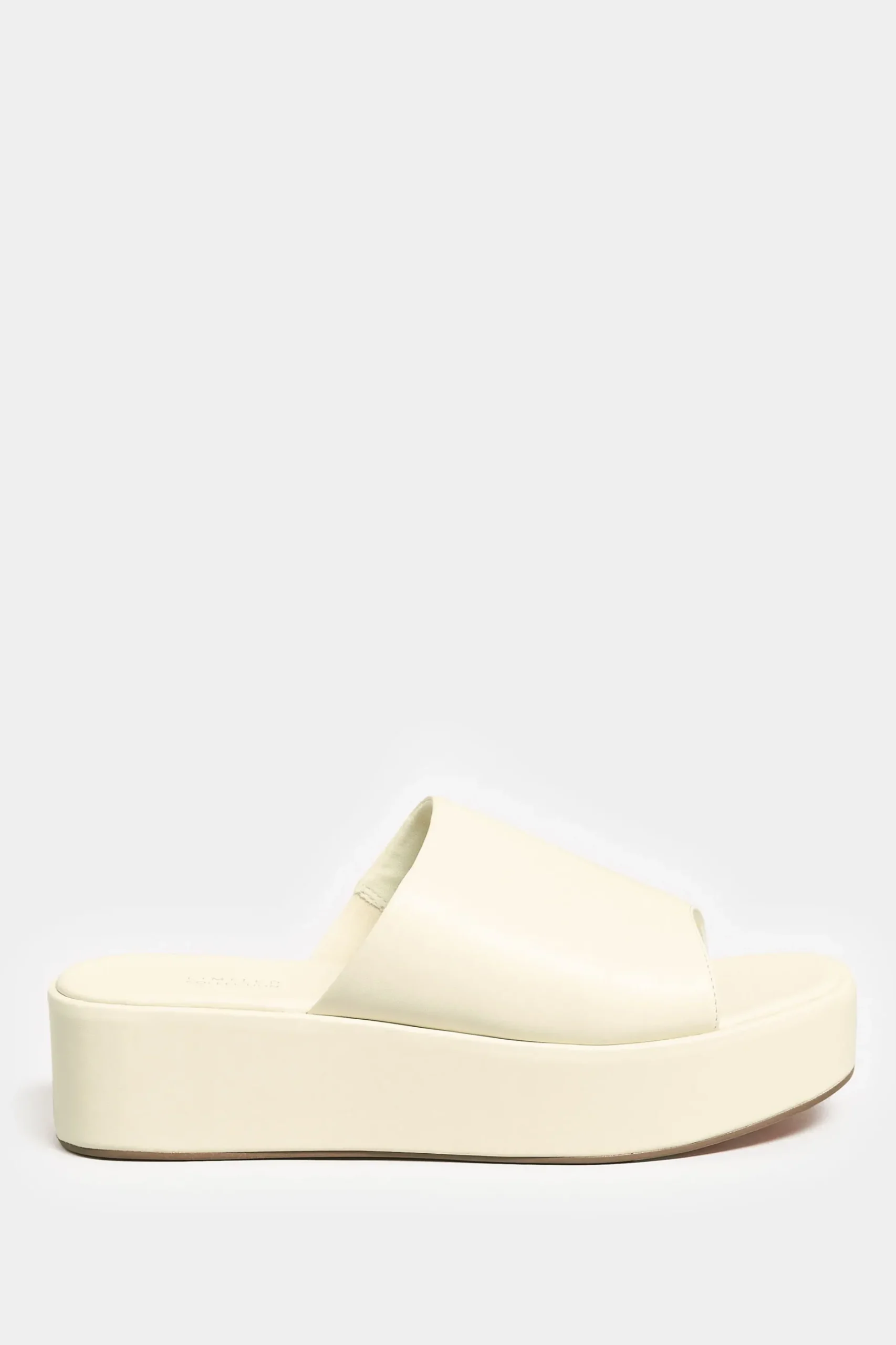 Limited Collection Limited Collection White Platform Mule Sandals In E Wide Fit & Eee Extra Wide Fit
