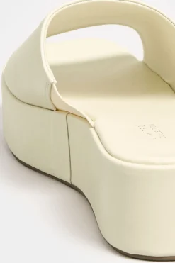 Limited Collection Limited Collection White Platform Mule Sandals In E Wide Fit & Eee Extra Wide Fit