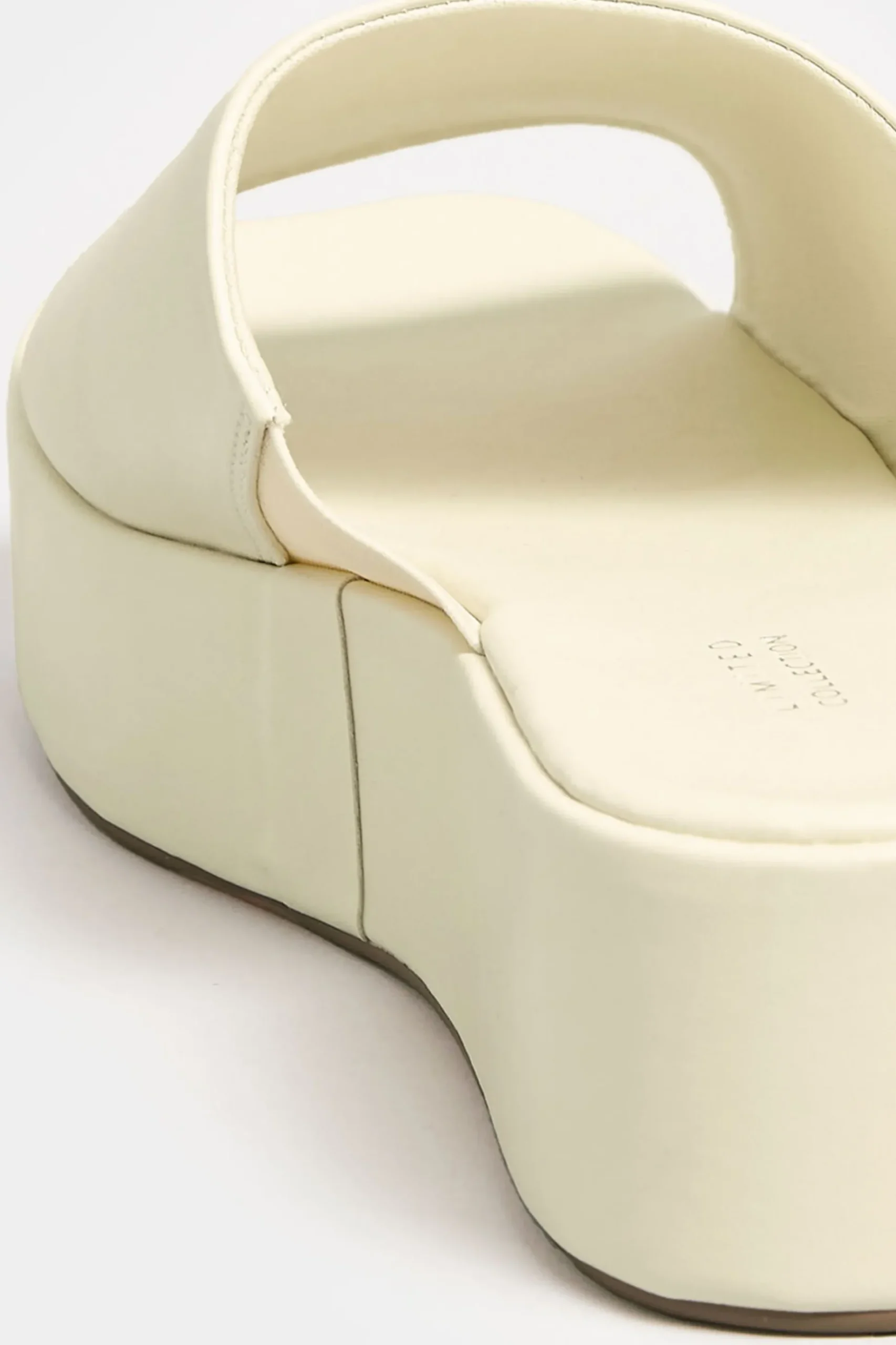 Limited Collection Limited Collection White Platform Mule Sandals In E Wide Fit & Eee Extra Wide Fit