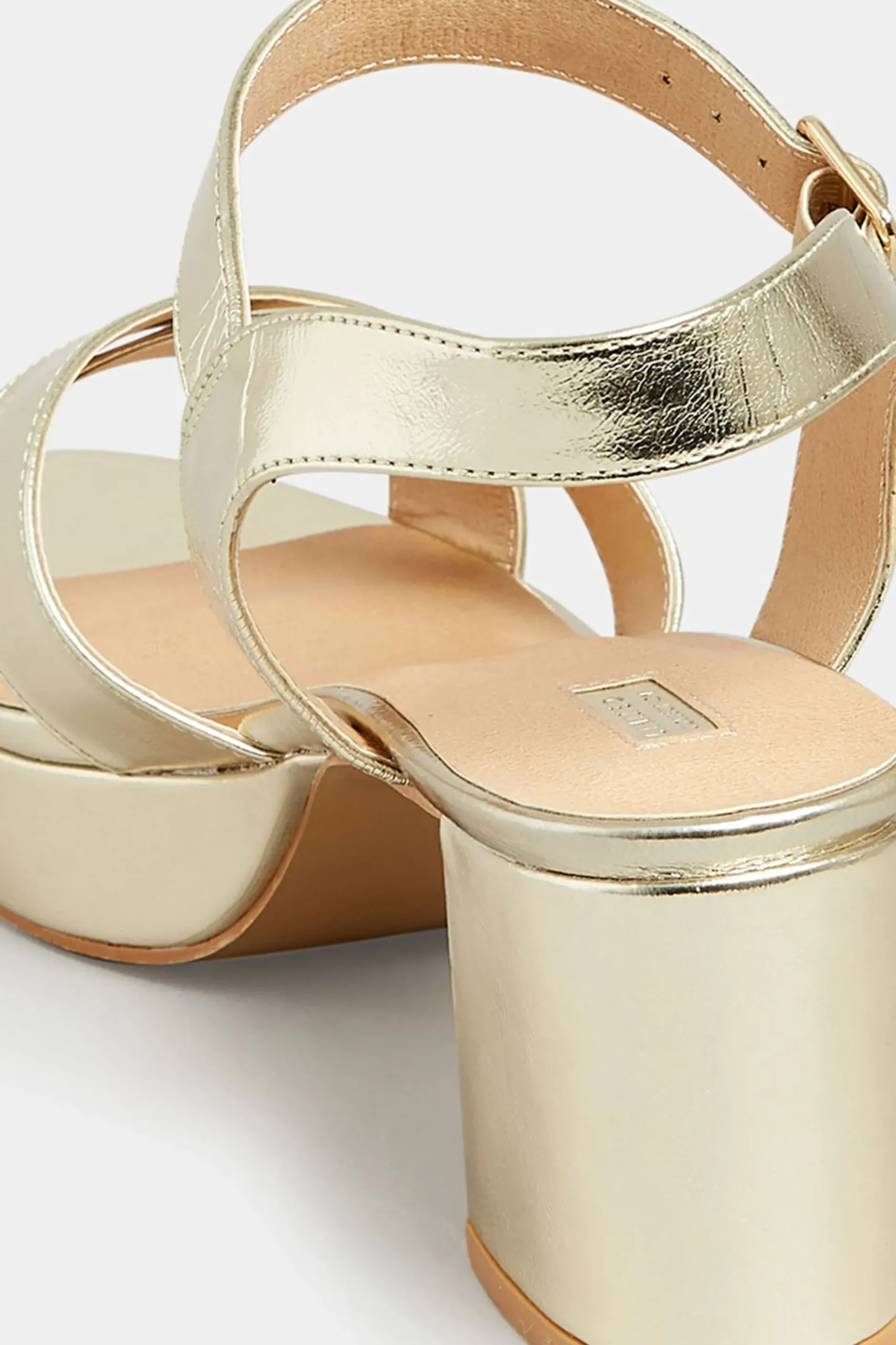 Limited Collection Limited Collection Gold Metallic Platform Heels In Wide E Fit & Extra Wide Eee Fit