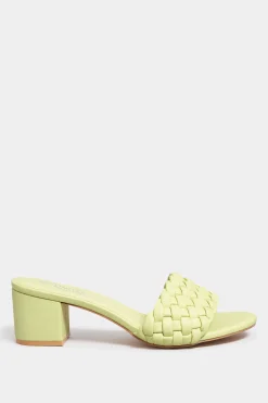 Limited Collection Limited Collection Green Plaited Mule In Wide E Fit & Extra Wide Eee Fit