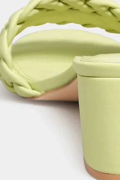 Limited Collection Limited Collection Green Plaited Mule In Wide E Fit & Extra Wide Eee Fit