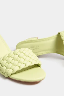 Limited Collection Limited Collection Green Plaited Mule In Wide E Fit & Extra Wide Eee Fit