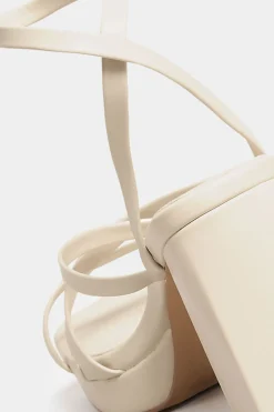 Limited Collection Limited Collection Cream Strappy Platform Block Heel Sandals In Wide E Fit & Extra Wide Eee Fit