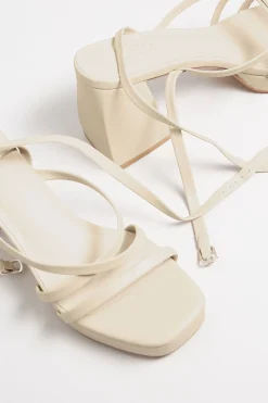Limited Collection Limited Collection Cream Strappy Platform Block Heel Sandals In Wide E Fit & Extra Wide Eee Fit