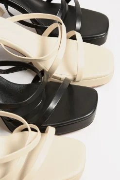 Limited Collection Limited Collection Cream Strappy Platform Block Heel Sandals In Wide E Fit & Extra Wide Eee Fit