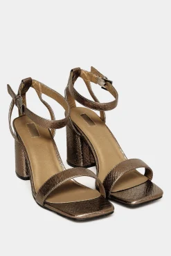 Limited Collection Limited Collection Brown Snake Print 2 Part Block Heel Sandals In Wide E Fit & Extra Wide Eee Fit