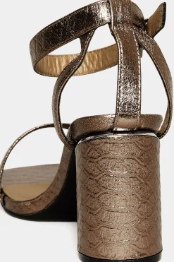 Limited Collection Limited Collection Brown Snake Print 2 Part Block Heel Sandals In Wide E Fit & Extra Wide Eee Fit