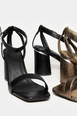 Limited Collection Limited Collection Brown Snake Print 2 Part Block Heel Sandals In Wide E Fit & Extra Wide Eee Fit