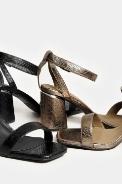 Limited Collection Limited Collection Brown Snake Print 2 Part Block Heel Sandals In Wide E Fit & Extra Wide Eee Fit
