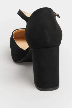 Limited Collection Limited Collection Black Platform Court Shoes In Extra Wide Eee Fit