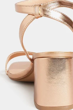Limited Collection Limited Collection Rose Gold Block Heel Sandals In Wide E Fit & Extra Wide Eee Fit