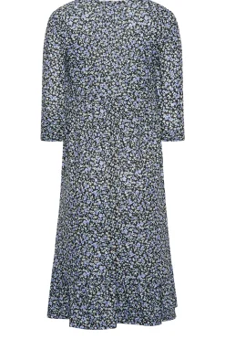 M&Co Petites M&Co Petite Blue Ditsy Floral Print Midi Dress