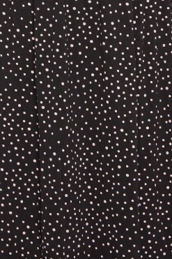 M&Co Petites M&Co Petite Black Spot Print Midi Dress