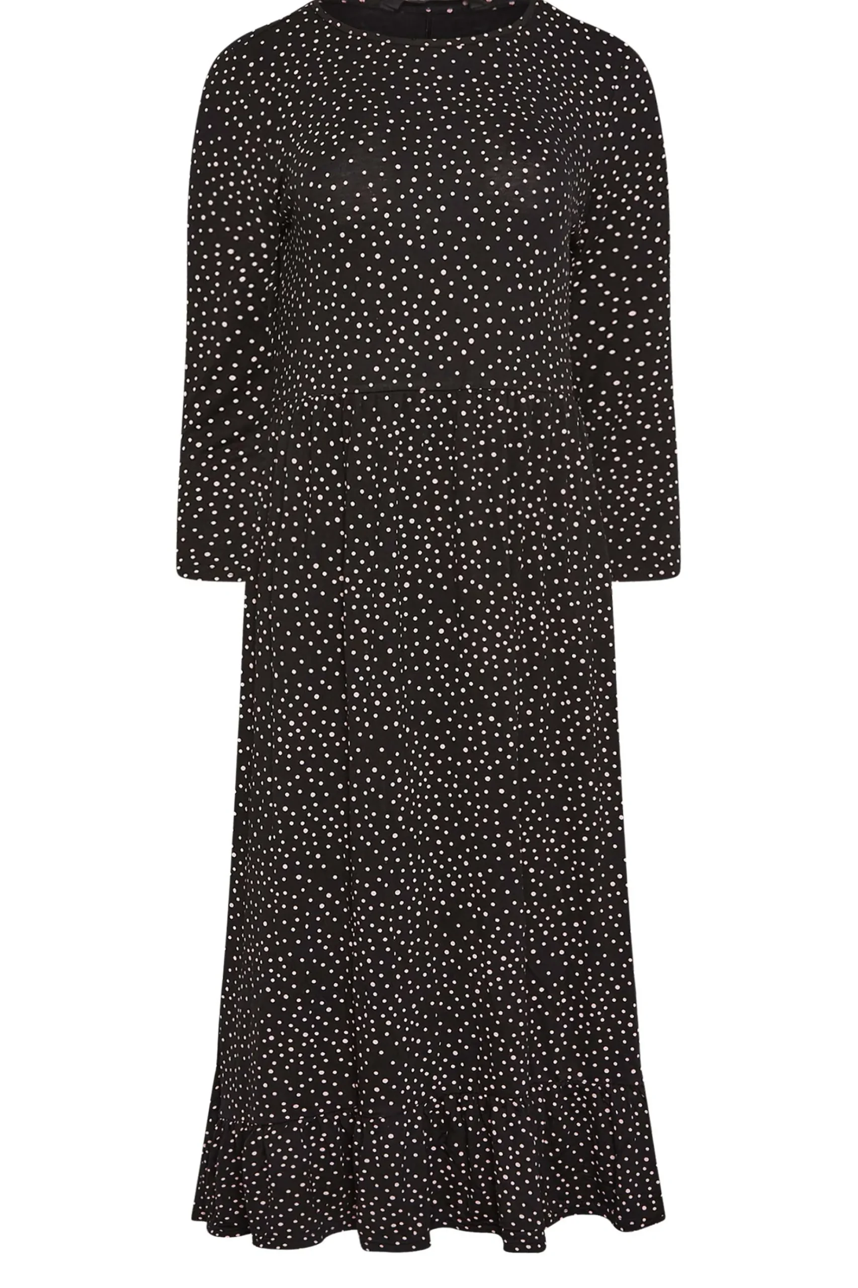 M&Co Petites M&Co Petite Black Spot Print Midi Dress