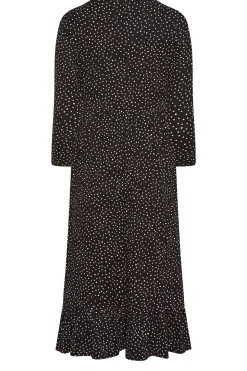 M&Co Petites M&Co Petite Black Spot Print Midi Dress