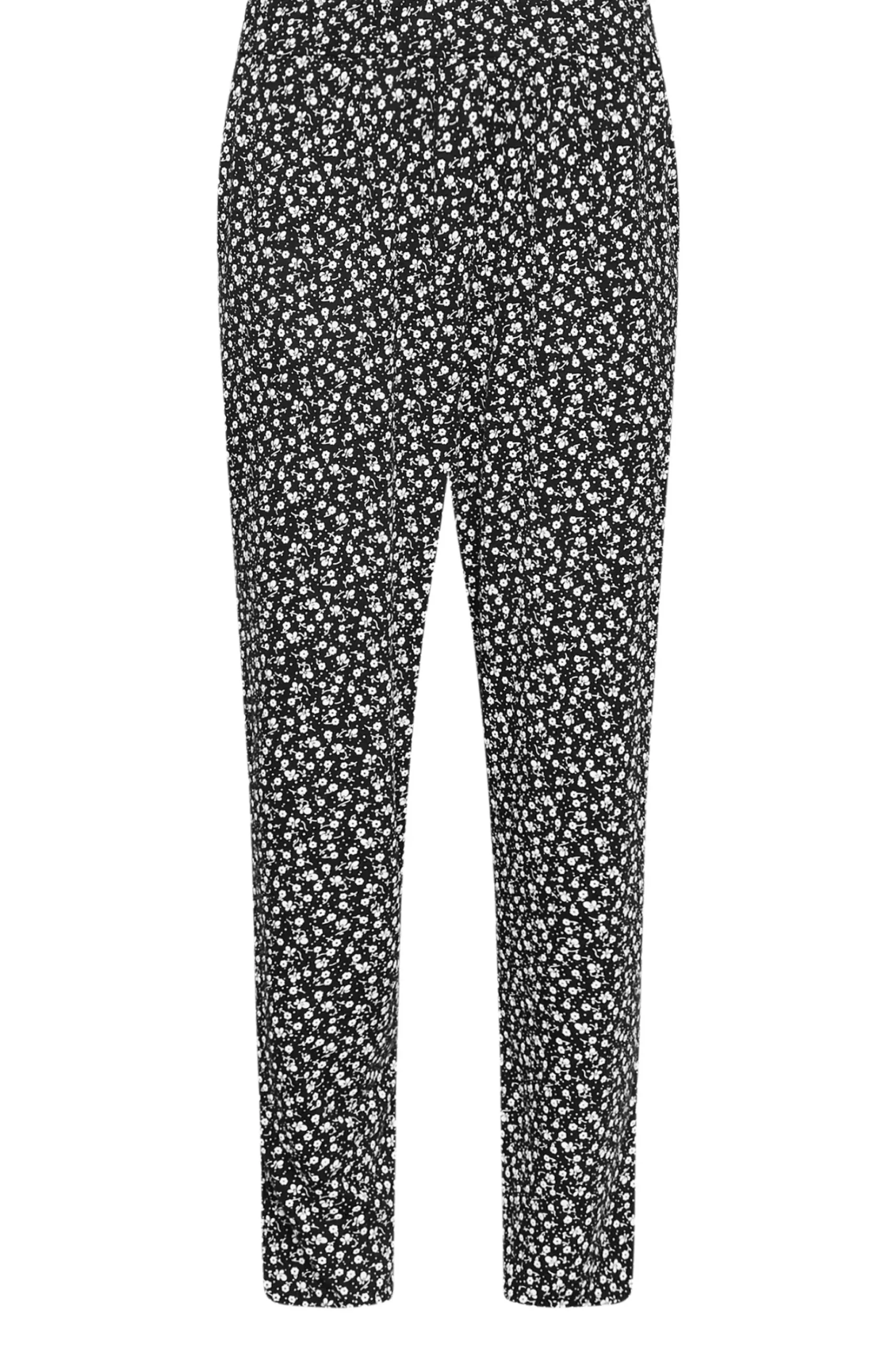 M&Co Petites M&Co Petite Black Ditsy Floral Print Harem Trousers