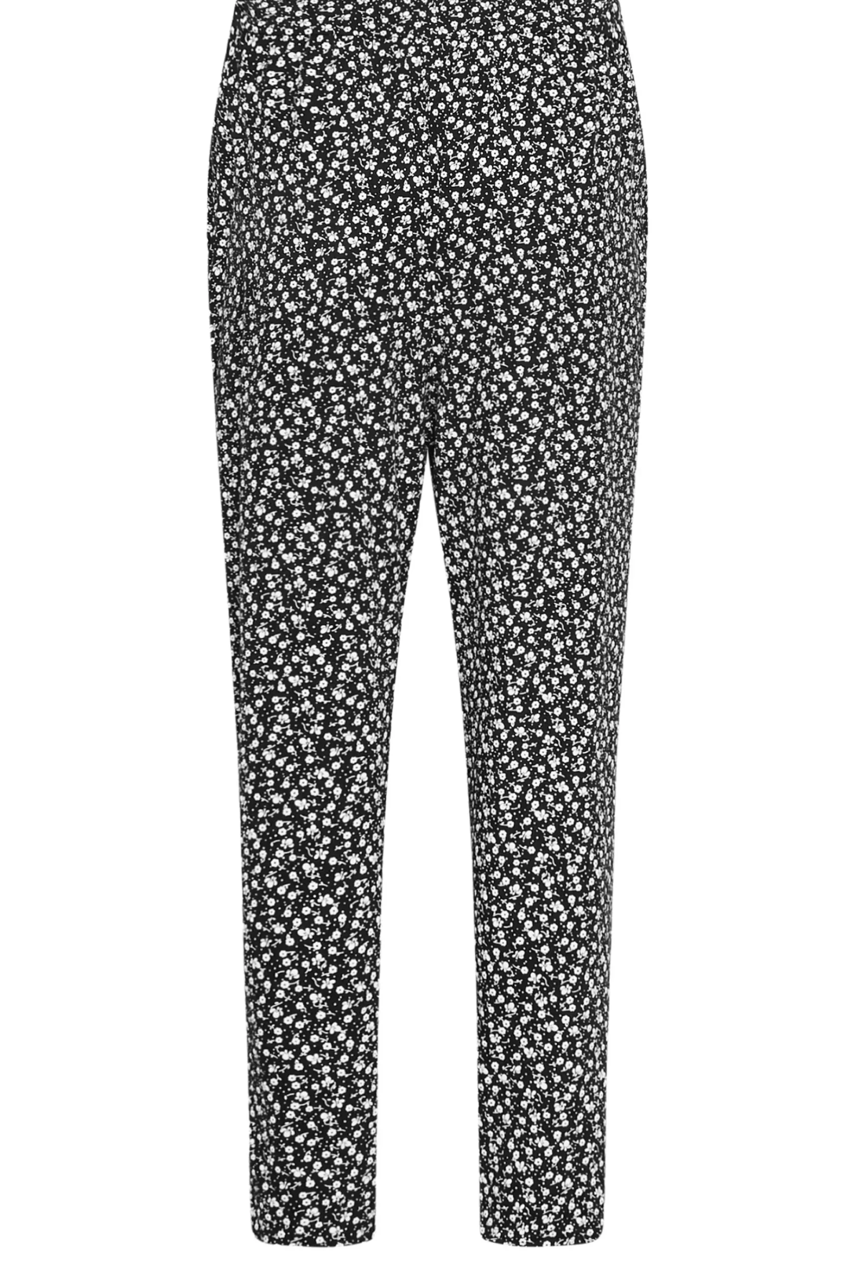 M&Co Petites M&Co Petite Black Ditsy Floral Print Harem Trousers