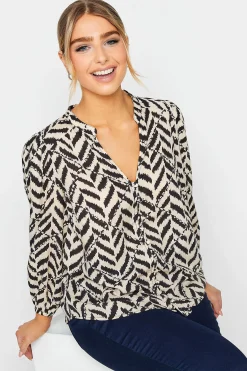 M&Co Petites M&Co Petite Cream Abstract Patterned Blouse
