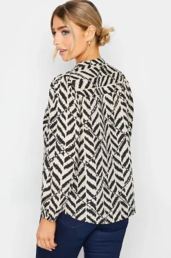 M&Co Petites M&Co Petite Cream Abstract Patterned Blouse