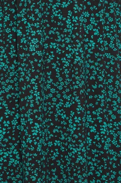 M&Co Petites M&Co Petite Green Ditsy Floral Print Midi Dress