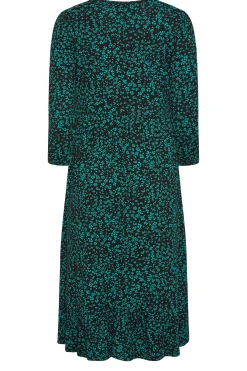 M&Co Petites M&Co Petite Green Ditsy Floral Print Midi Dress