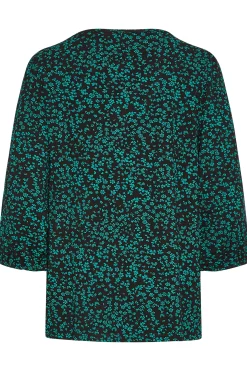 M&Co Petites M&Co Petite Green Ditsy Floral Print Top