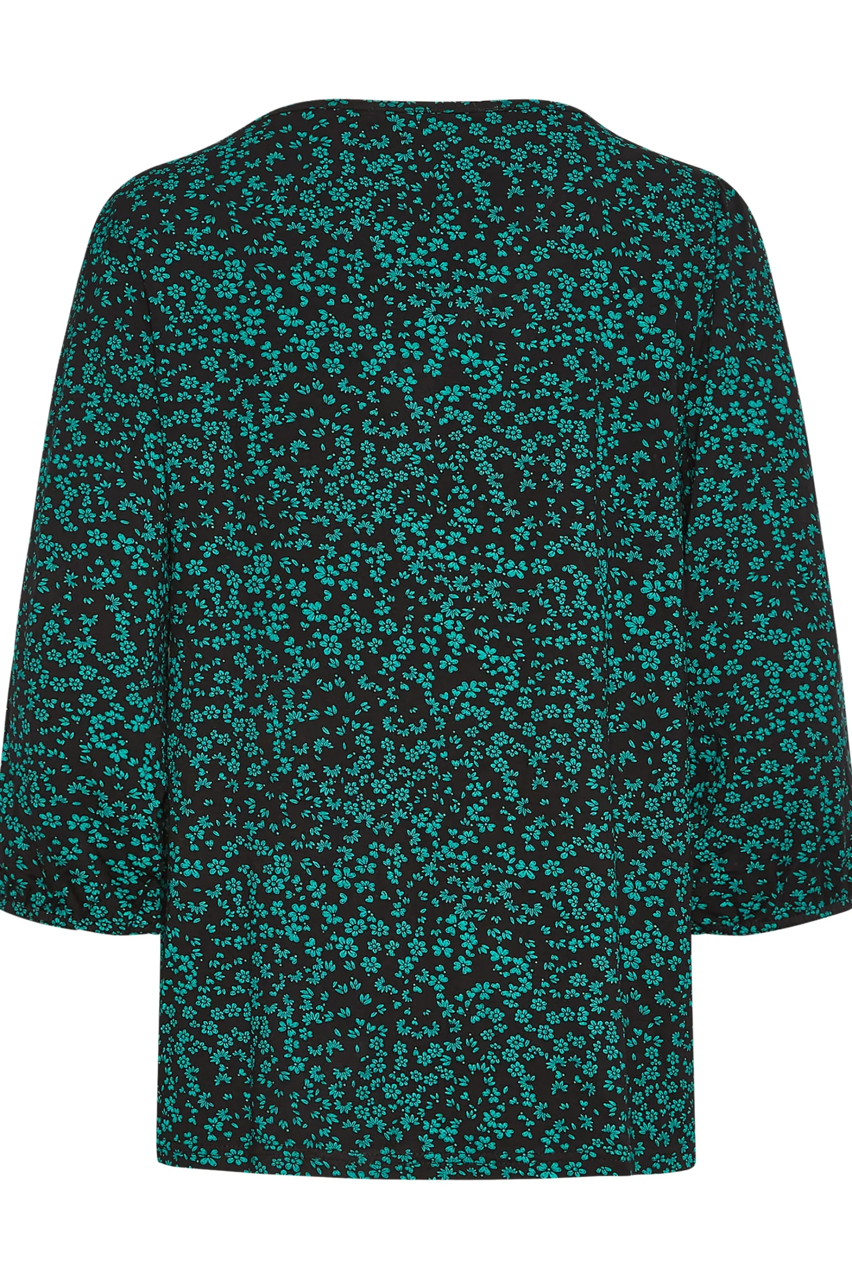 M&Co Petites M&Co Petite Green Ditsy Floral Print Top