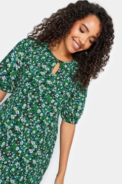 M&Co Petites M&Co Petite Green Ditsy Floral Print Midi Dress