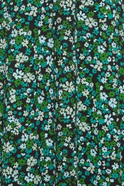 M&Co Petites M&Co Petite Green Ditsy Floral Print Midi Dress