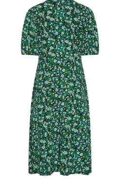 M&Co Petites M&Co Petite Green Ditsy Floral Print Midi Dress