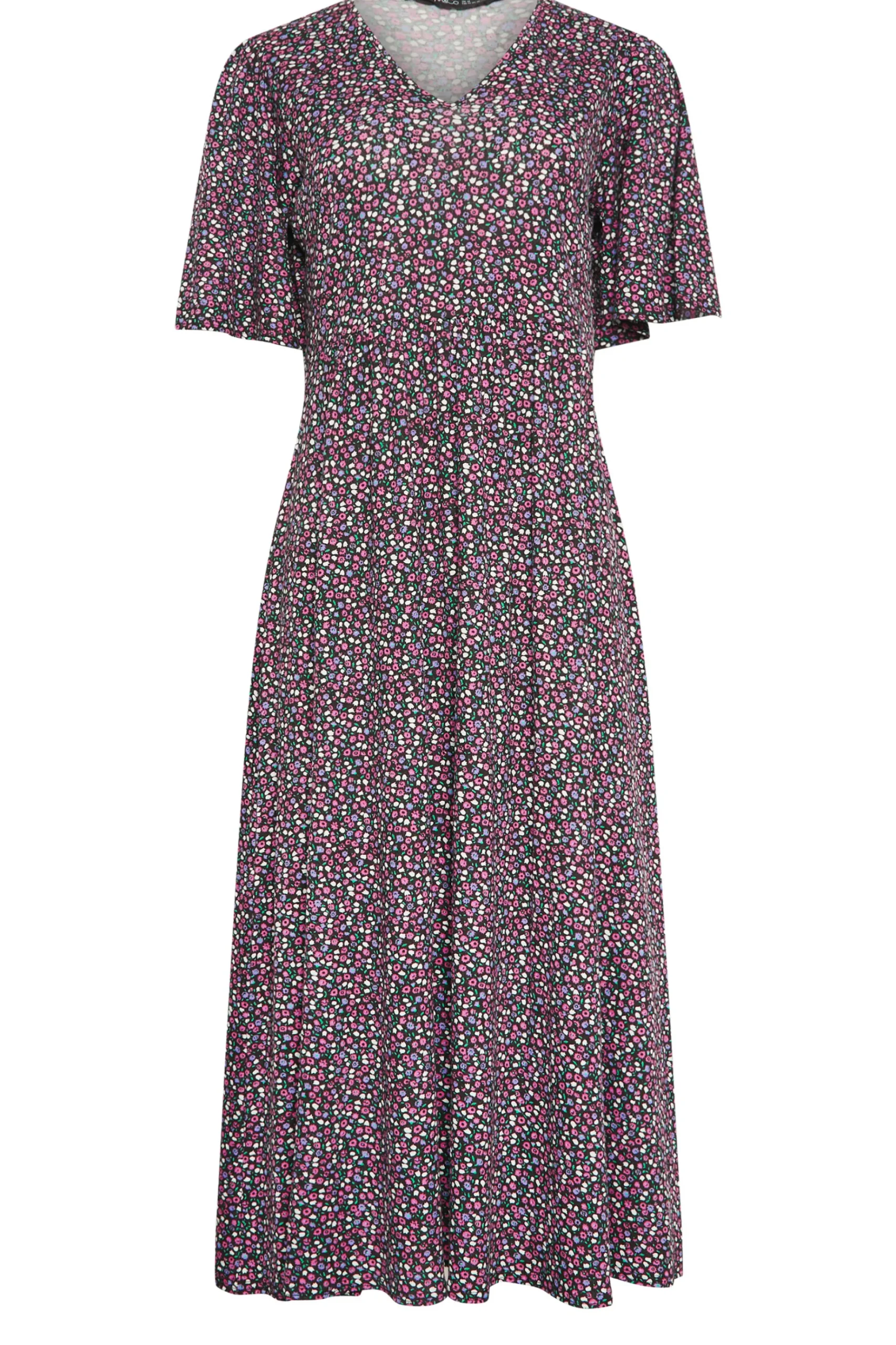 M&Co Petites M&Co Petite Purple Ditsy Floral Print Dress