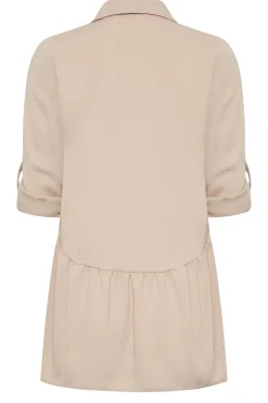 M&Co Womens M&Co Beige Brown Frill Hem Shirt