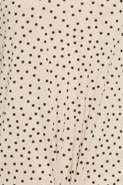 M&Co Womens M&Co Beige Brown Spot Print Tie Detail T-Shirt