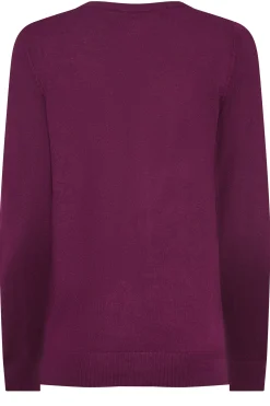 M&Co Womens M&Co Berry Red Ribbed Shoulder Cardigan