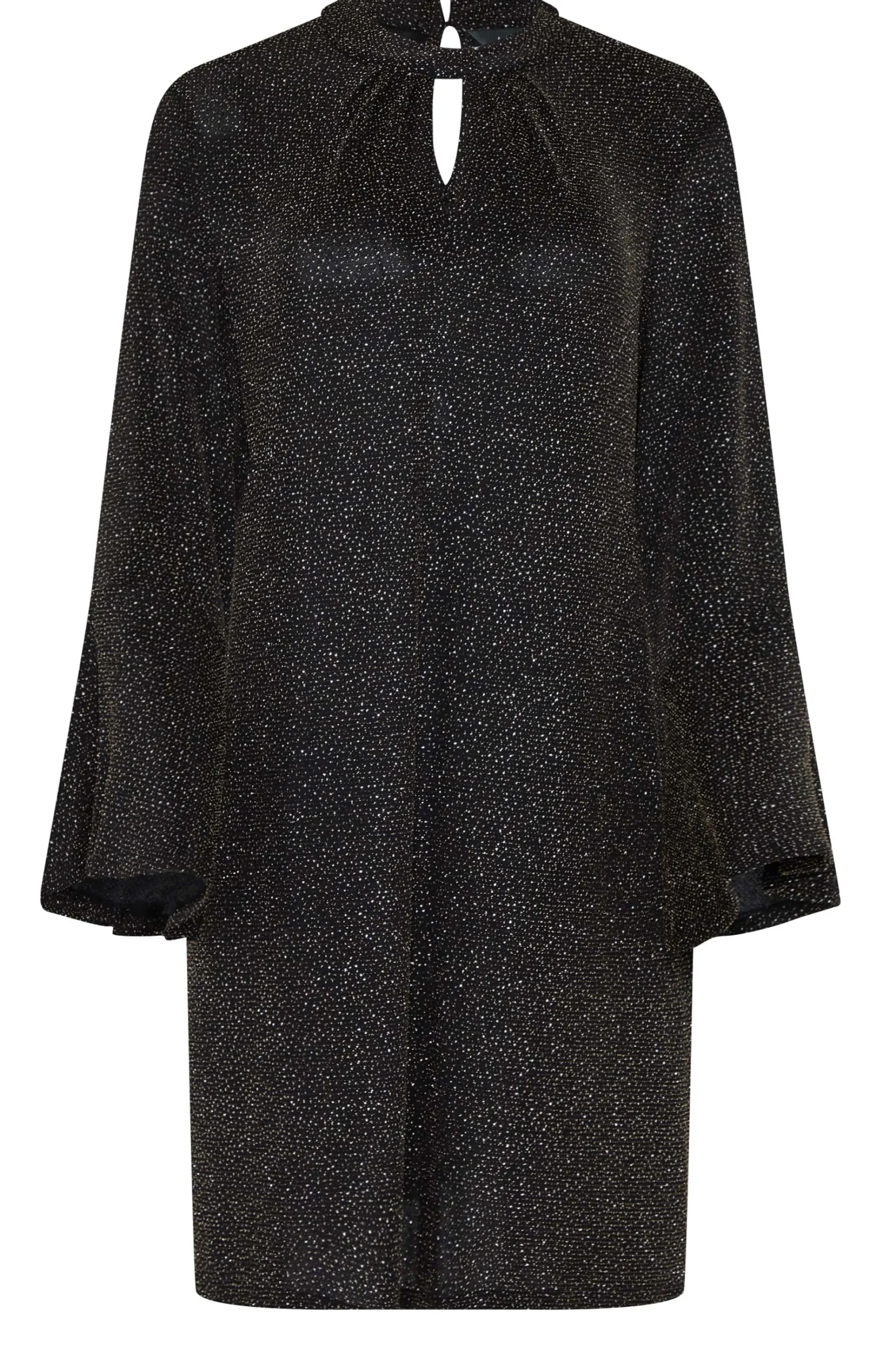 M&Co Womens M&Co Black & Gold Shimmer Bell Sleeve Dress