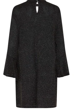 M&Co Womens M&Co Black & Gold Shimmer Bell Sleeve Dress