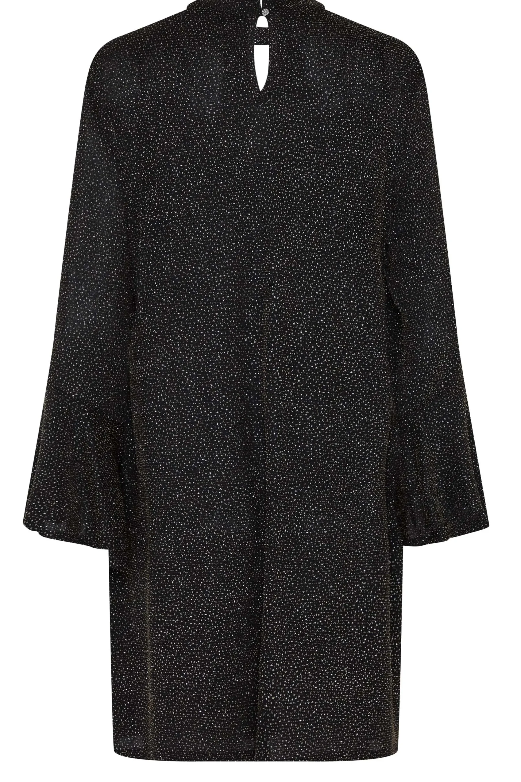 M&Co Womens M&Co Black & Gold Shimmer Bell Sleeve Dress