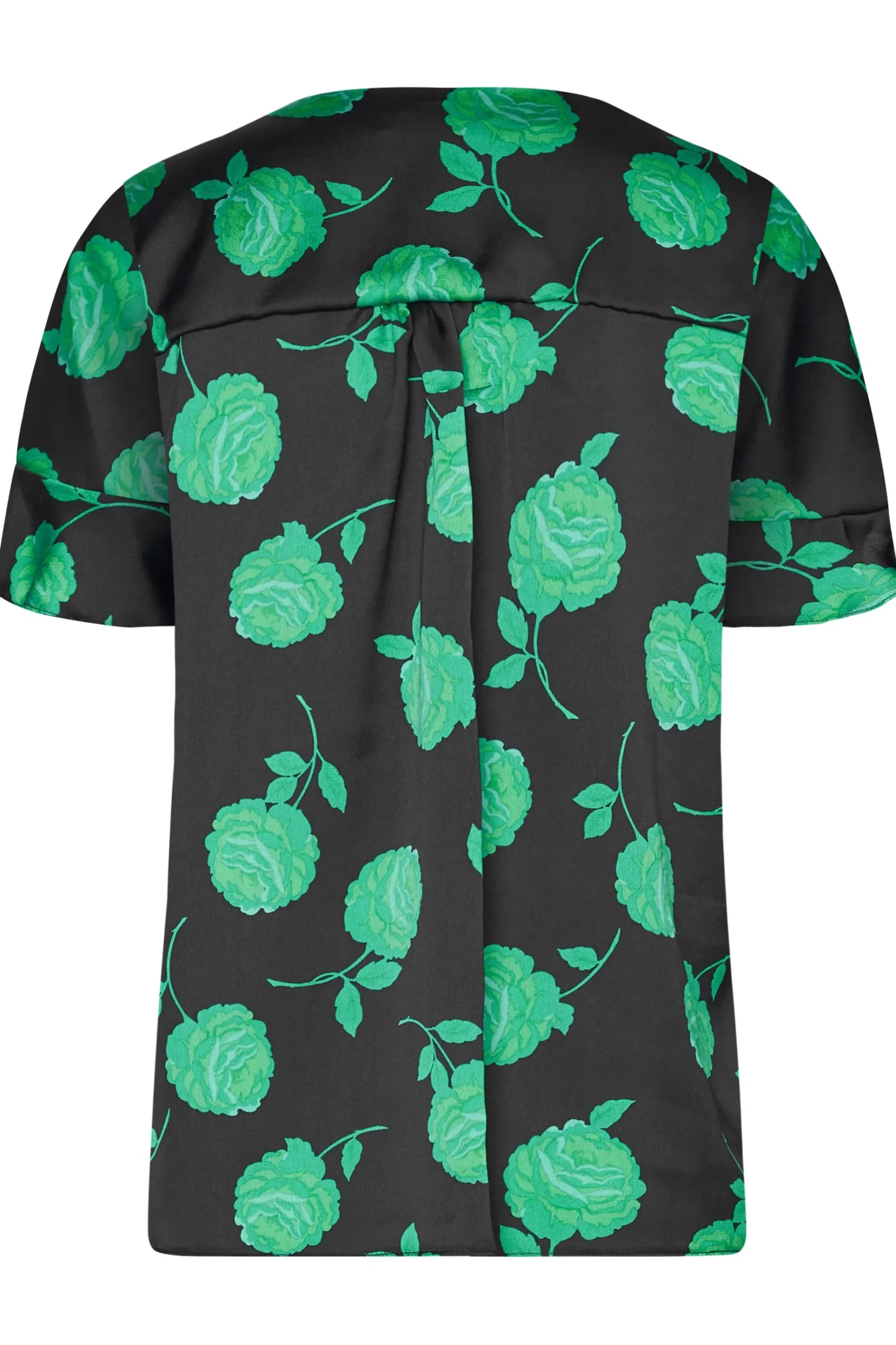 M&Co Womens M&Co Black & Green Floral Print Frill Sleeve Blouse