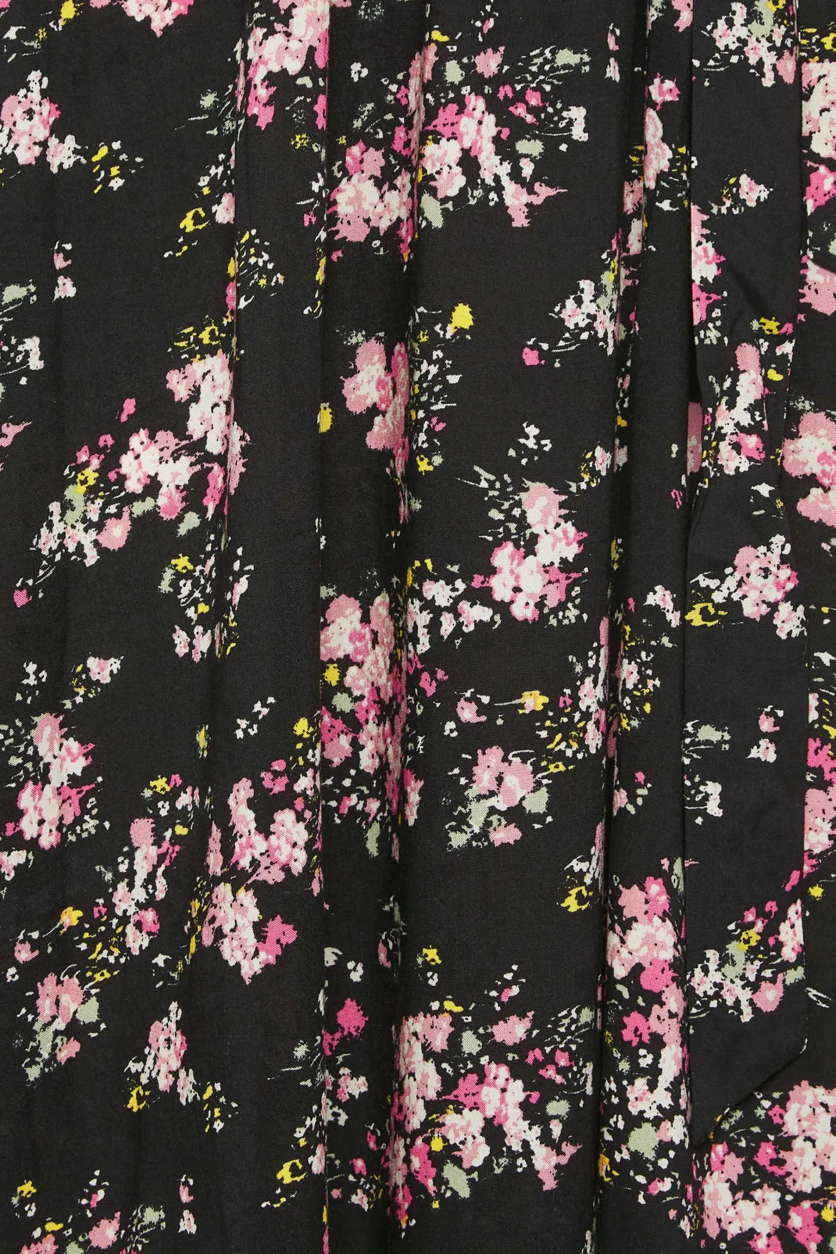 M&Co Womens M&Co Black & Pink Floral Print Wrap Front Dress