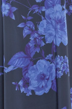 M&Co Womens M&Co Black & Purplefloral Print Flute Sleeve Shift Dress