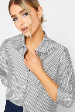 M&Co Womens M&Co Black & White Striped Shirt