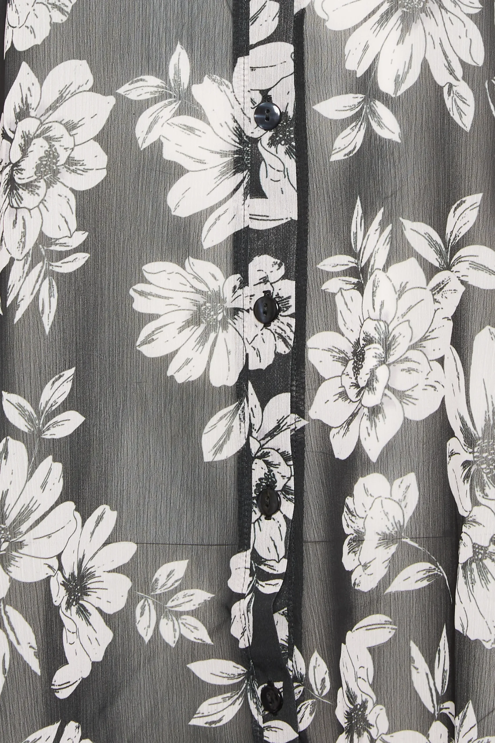M&Co Womens M&Co Black & White Floral Print Longline Shirt