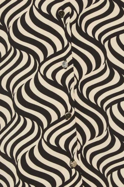 M&Co Womens M&Co Black & White Swirl Print Frill Sleeve Blouse